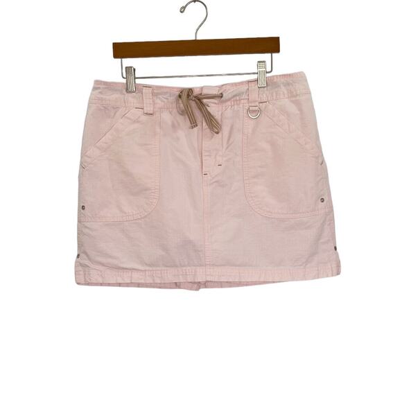 Gloria Vanderbilt Skort Skirt Womens Size 12 Pink Rip Stop DrawString Zip Closur - Picture 1 of 12